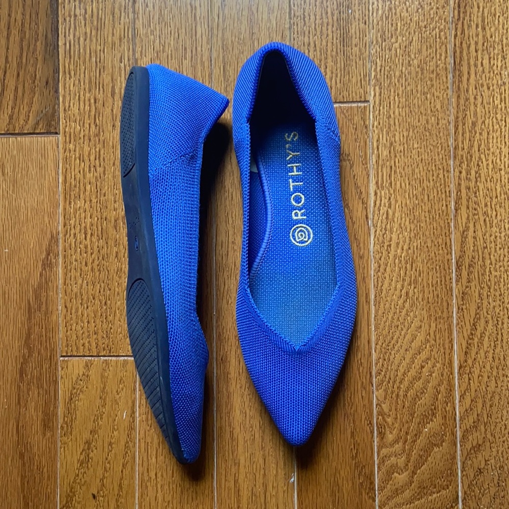 Rothys worn once blue shoes